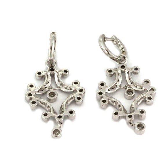 Stunning 2ct DiamondS 14k Gold Chandelier Earrings - Picture 3 of 5